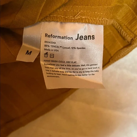 Reformation Jeans Mustard Short Sleeve Top - Picture 3 of 4